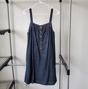 Knee height Navi blue dress with straples